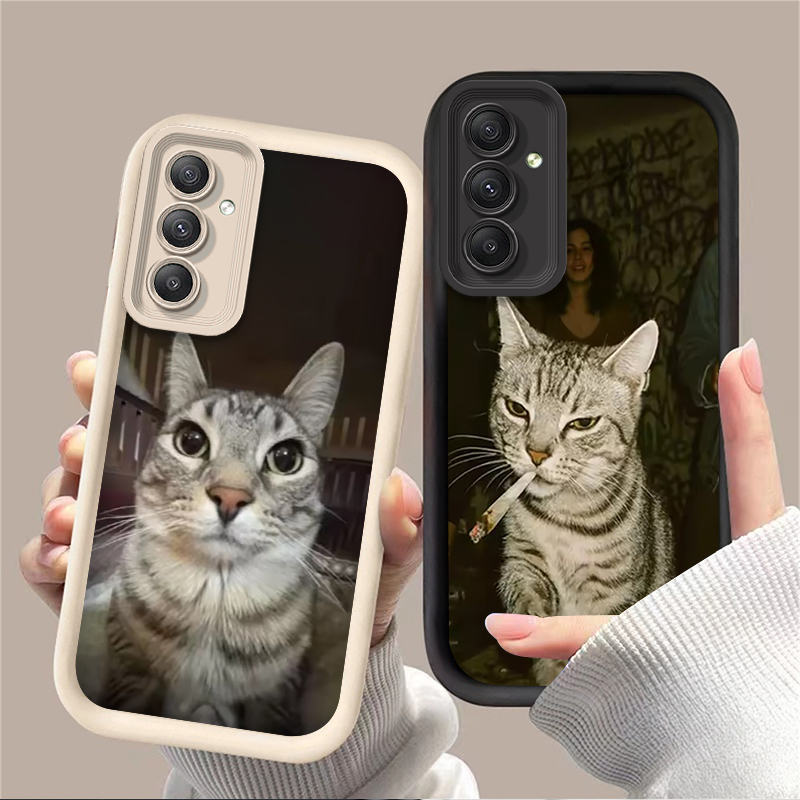 Phone Cases Trendy - 流行の猫が喫煙しているデザインのスマホケース Samsung Galaxy A54 A05 A05S