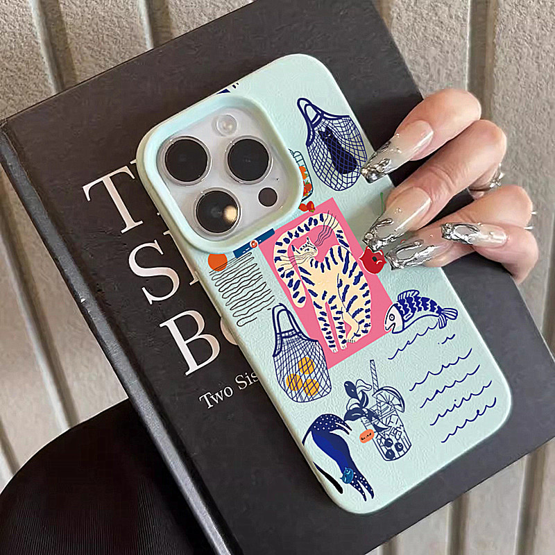 Phone Cases Store - 可愛いチェリーキャットプリントのiPhoneケース iPhone 17 Air、XR、XS、X、16 Plus、16、15、14、13、12、11 Pro