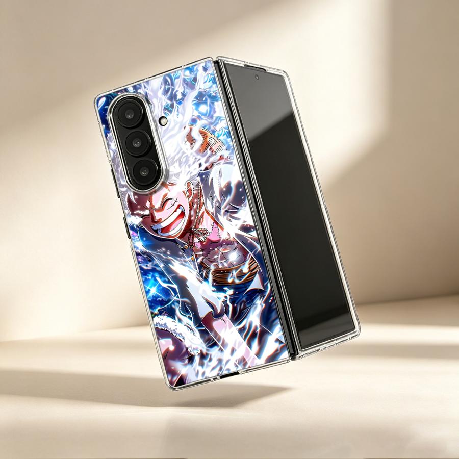 Phone Cases Z Fold 4 - 漫画風ワンピース透明ソフトフォンカバーケース Samsung Galaxy ZFold5 ZFold4 Z