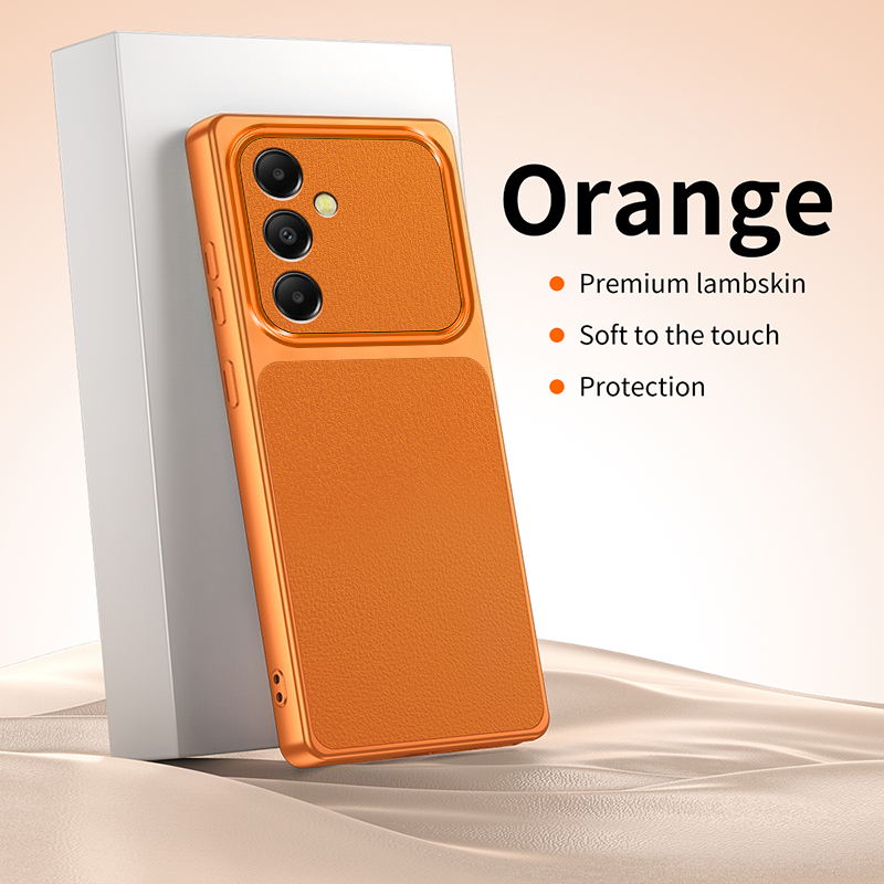 Phone Cases Orange - A54ファッションライチオレンジピンクシルバーホワイトブラックレンズ保護電話ケース Samsung Galaxy A54 54 5G用バックカバー