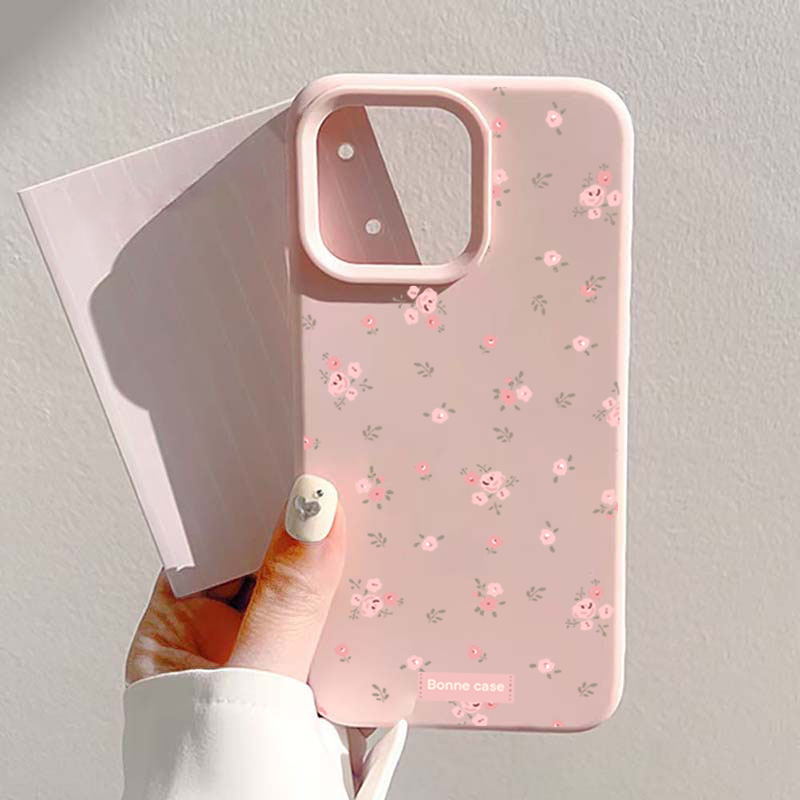 Phone Cases Pink - INS韓国ピンクフラワー柄スマホケース iPhone 17 16 15 14