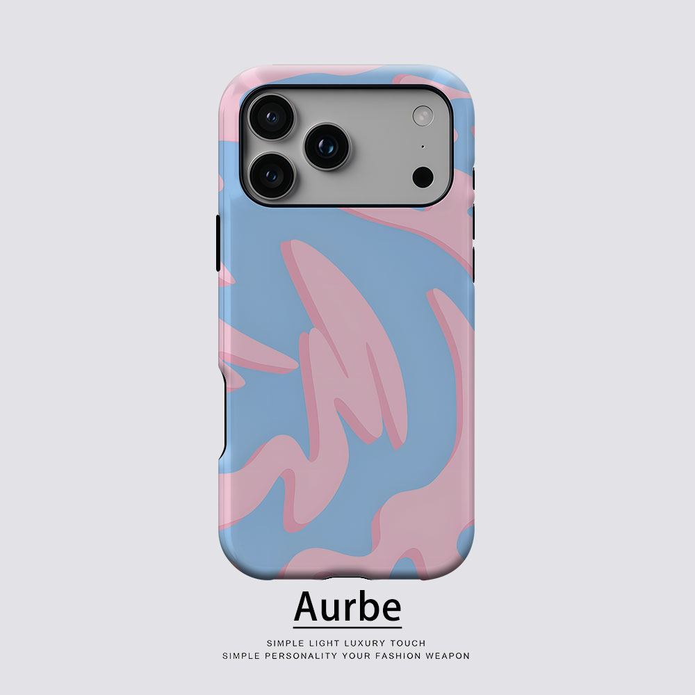 Phone Cases Pink - ピンクブルー迷彩柄マグネット式iPhoneケース（iPhone 18、17、16、15、14、13 Pro Max Plus対応、シングル・ダブルレイヤーの頑丈なケース）