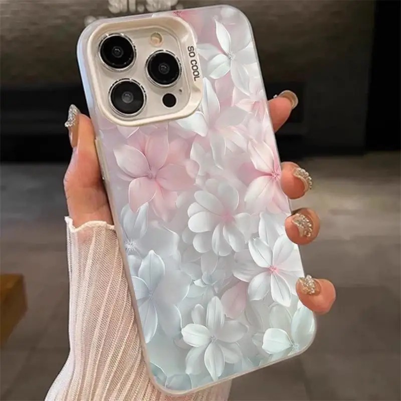 Phone Cases Pink - ピンクの花柄ケース iPhone 15Pro 17 16 14