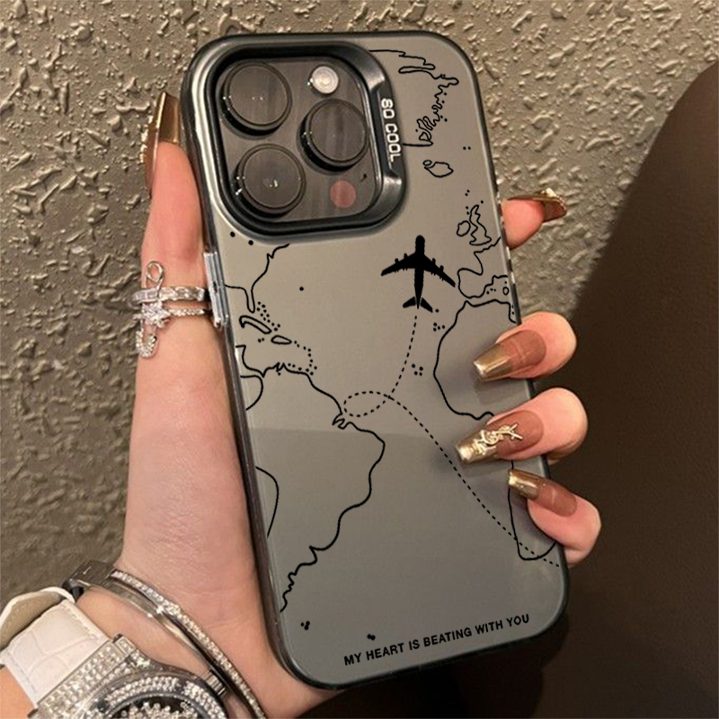 Phone Cases Dior - 旅行にインスパイアされた飛行機ルートデザインTPUベーシックケース iPhone 17 16 15 Pro