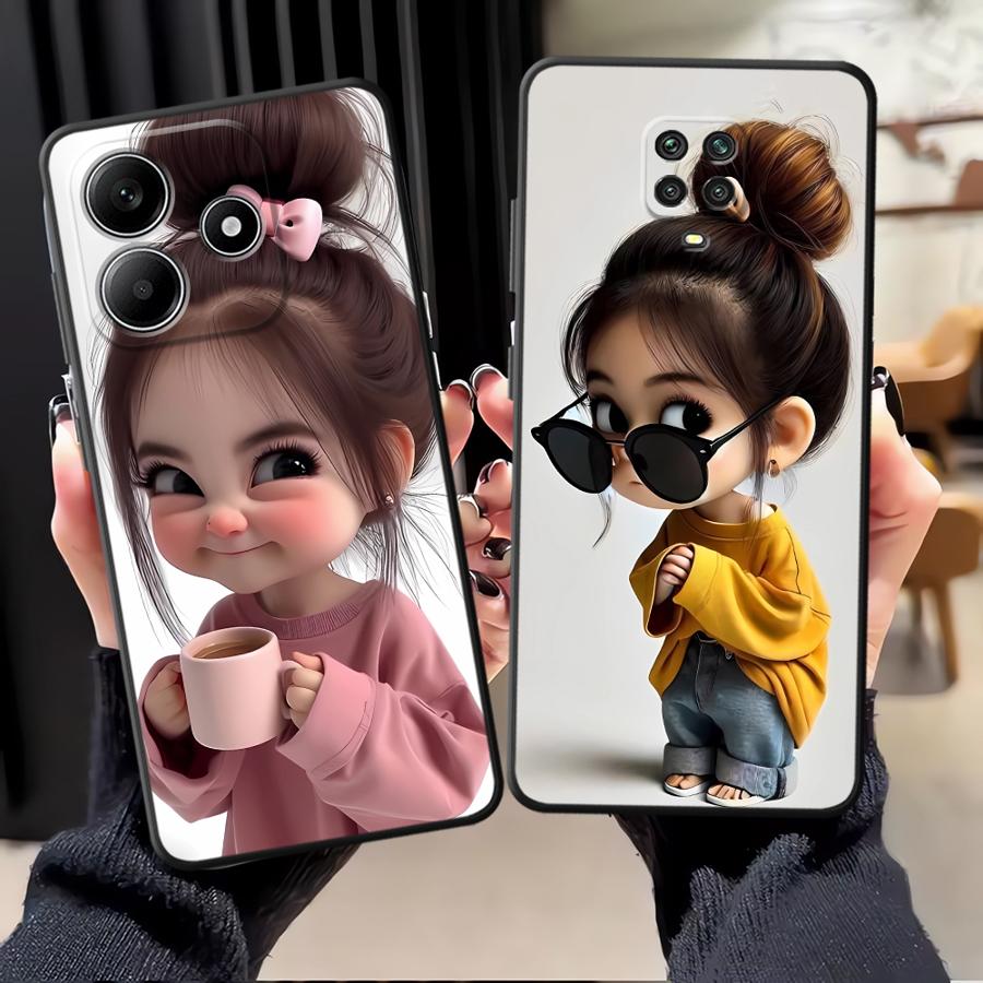 Phone Cases Girls - 漫画の女の子柄のXiaomi Redmi Note 14 10 9