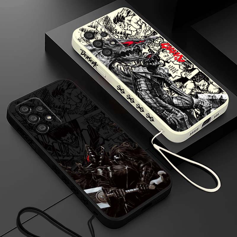 Phone Cases For Samsung - ホットアニメ「ベルセルク」ゾッド・ガッツ柄のSamsung Galaxy A73 A71 A55 A54
