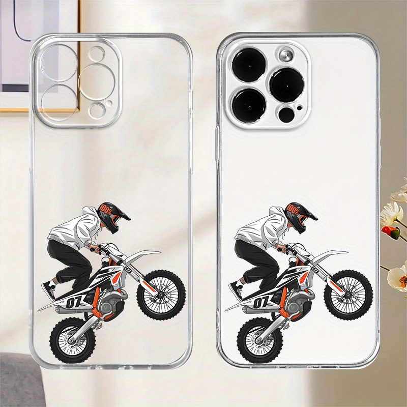Phone Cases Vape - バイク少年柄透明スマホケース iPhone 16 15 14 13