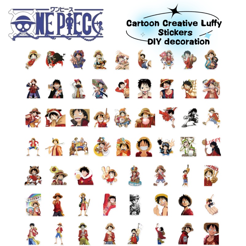 Phone Cases One Piece - ワンピースのアニメキャラクター、ルフィの漫画風落書きステッカー。水筒、スマホケース、荷物、DIYステッカー装飾に。