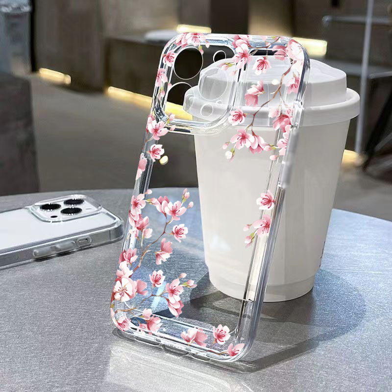 Phone Cases Pink - ピンクの花柄デザイン透明スマホケース iPhone 17 Pro Max 16
