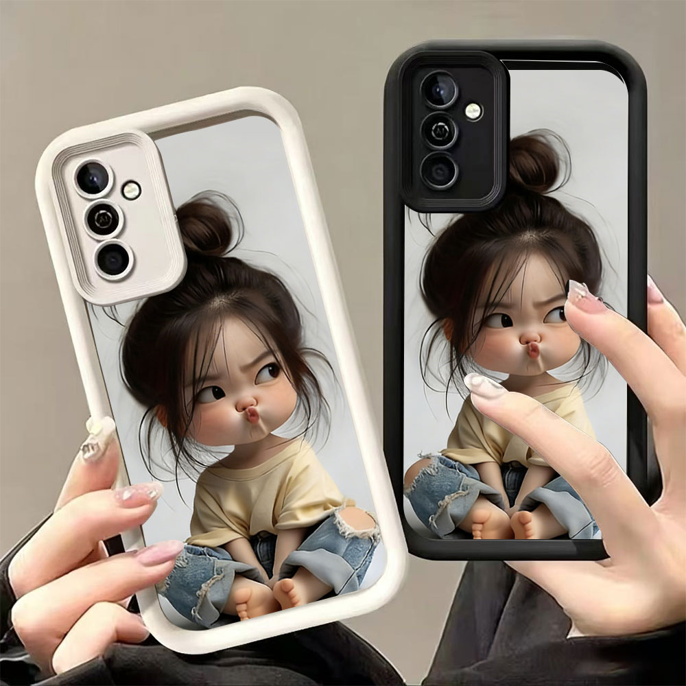 Phone Cases Girls - ミートボールヘッドガールシリコン耐衝撃スマホケース Samsung Galaxy S26 S25 S24
