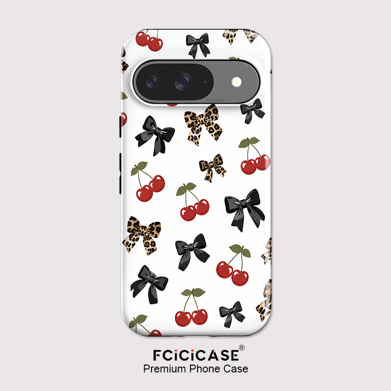 Google Pixel 8A - Fcicicase リボン結び チェリー柄 スマホケース Google Pixel