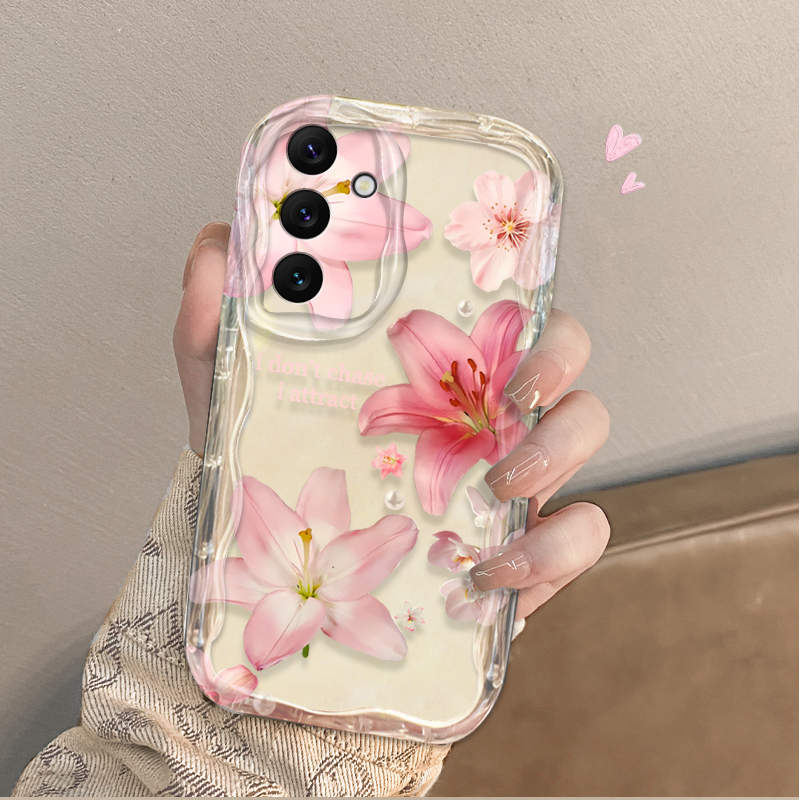 美しいピンクのユリ柄スマホケース Samsung Galax - Phone Cases Pink のレビューと価格