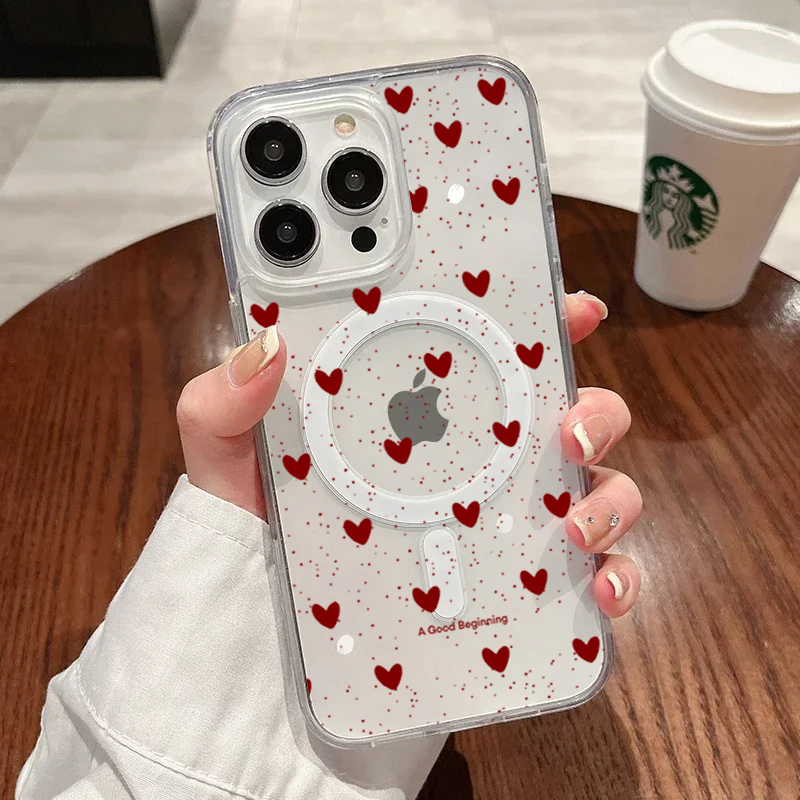 INSレッドラブハートセクシー透明シリコンケース iPhon - Phone Cases Store のレビューと価格