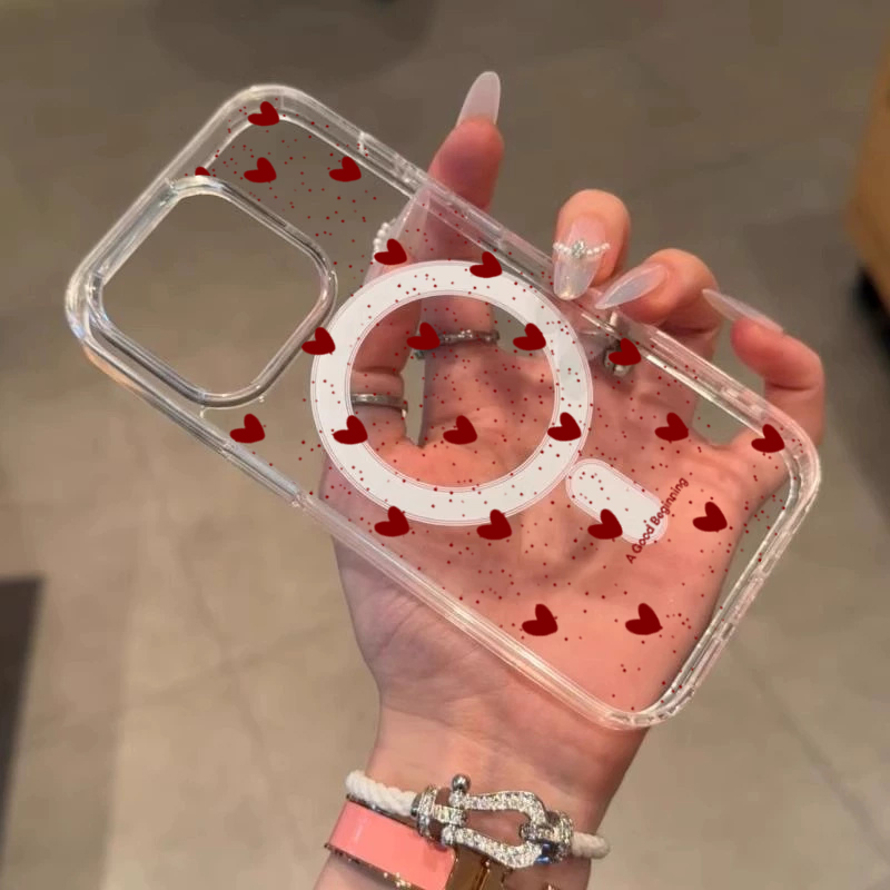 INSレッドラブハートセクシー透明シリコンケース iPhon - Phone Cases Store のレビューと価格