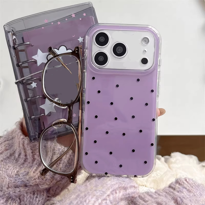 韓国のインスタ映え女子向けシンプルな紫の水玉模様のかわいい漫 - Phone Cases Girls のレビューと価格