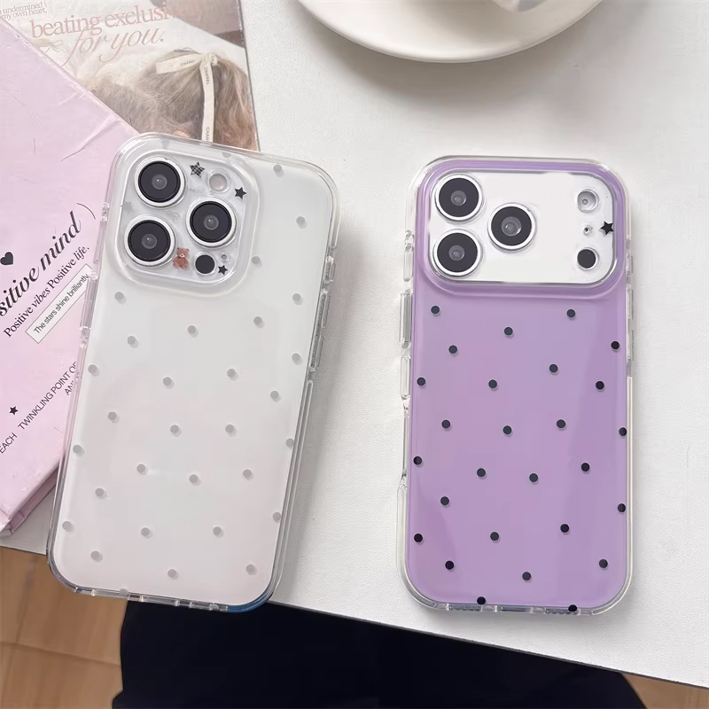 韓国のインスタ映え女子向けシンプルな紫の水玉模様のかわいい漫 - Phone Cases Girls のレビューと価格