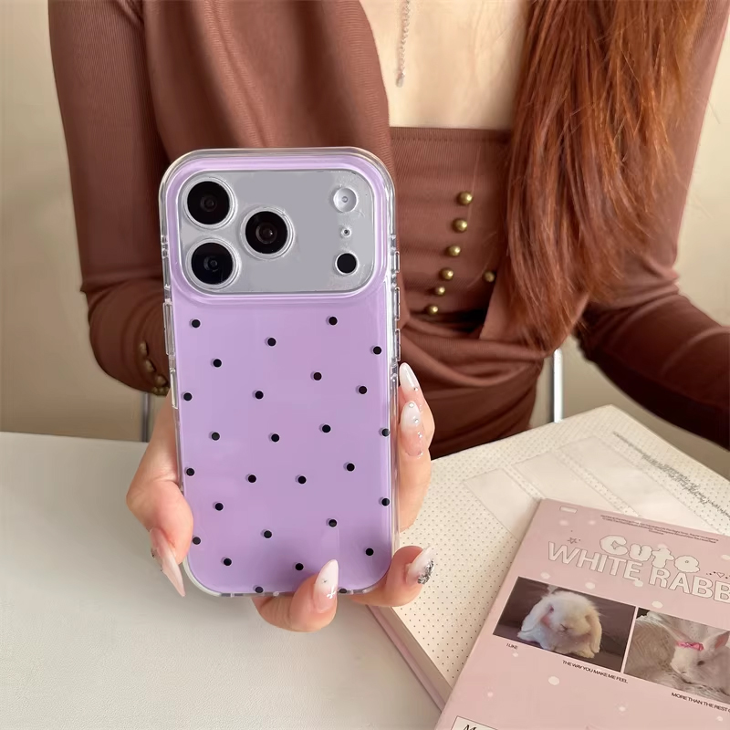 韓国のインスタ映え女子向けシンプルな紫の水玉模様のかわいい漫 - Phone Cases Girls のレビューと価格
