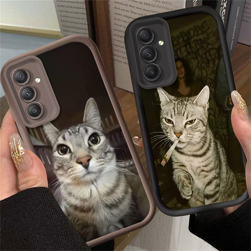 流行の猫が喫煙しているデザインのスマホケース Samsung - Phone Cases Trendy のレビューと価格