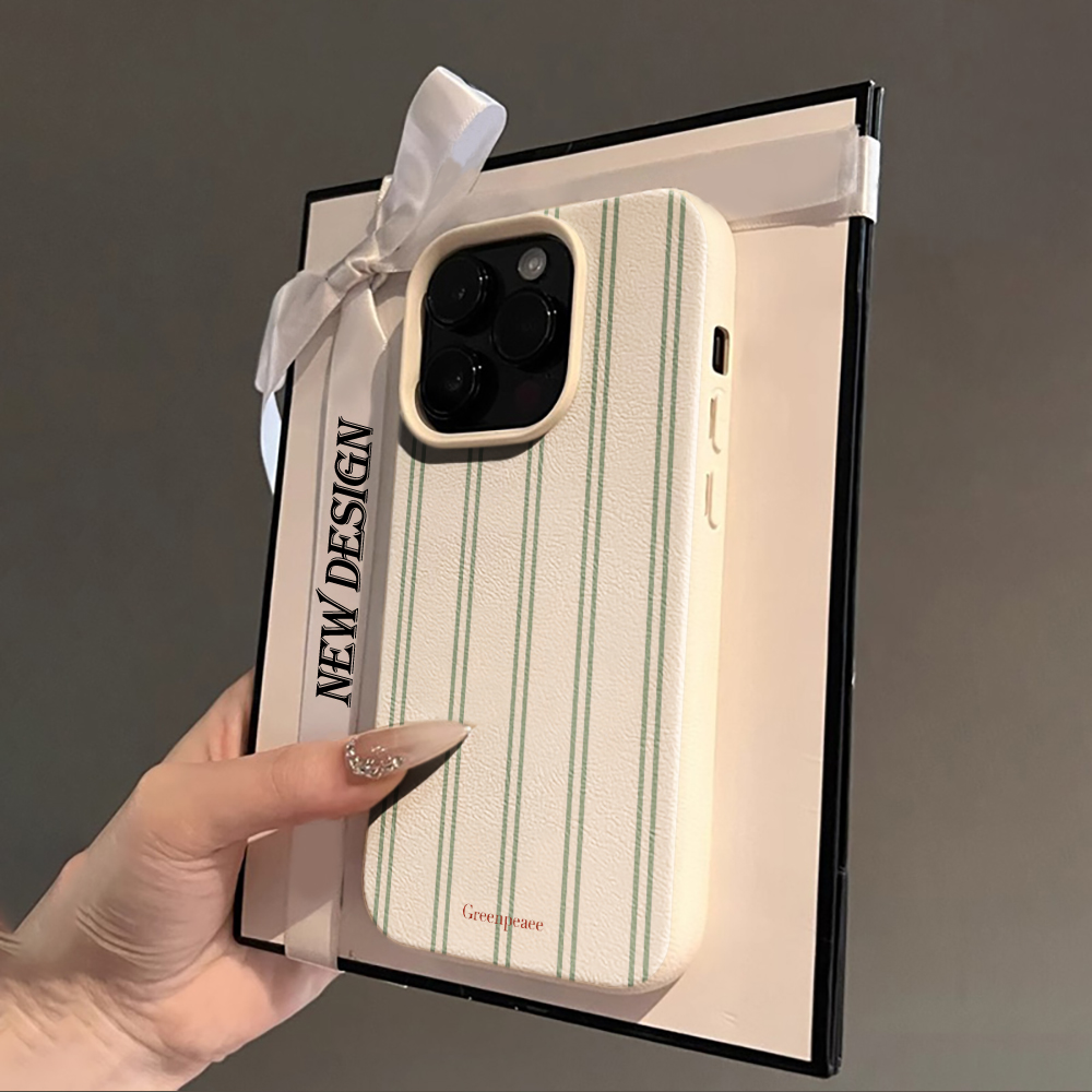 ピンクのストライプ柄プリントの夏用スマホケース iPhone - Phone Cases Pink のレビューと価格