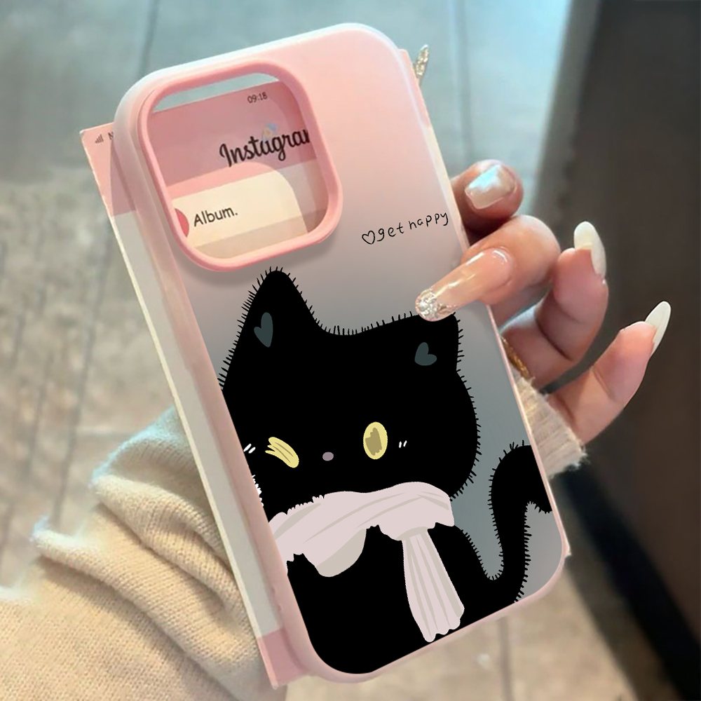 INSカップル黒白猫キャンディーカラー携帯電話ケースXiao - Phone Cases Store のレビューと価格