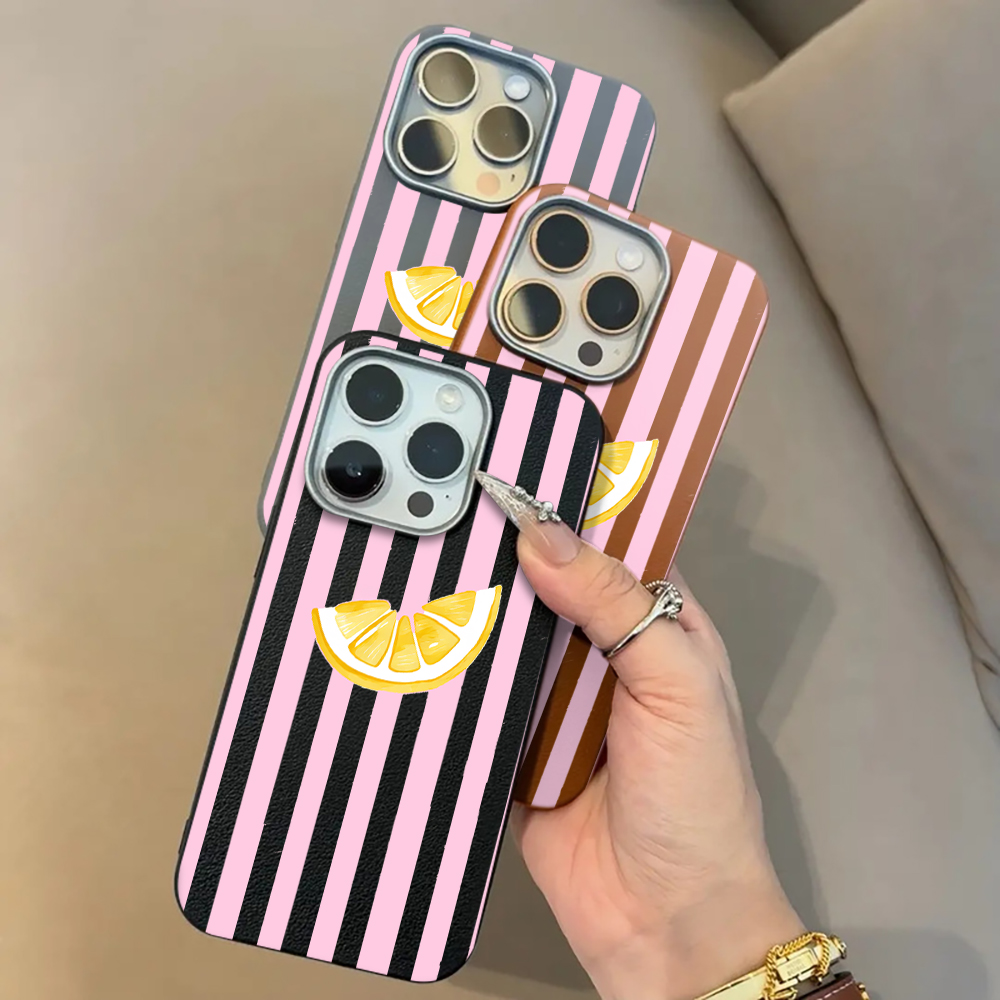 レモンピンクストライプ柄スマホケース Xiaomi Mi L - Phone Cases Pink のレビューと価格