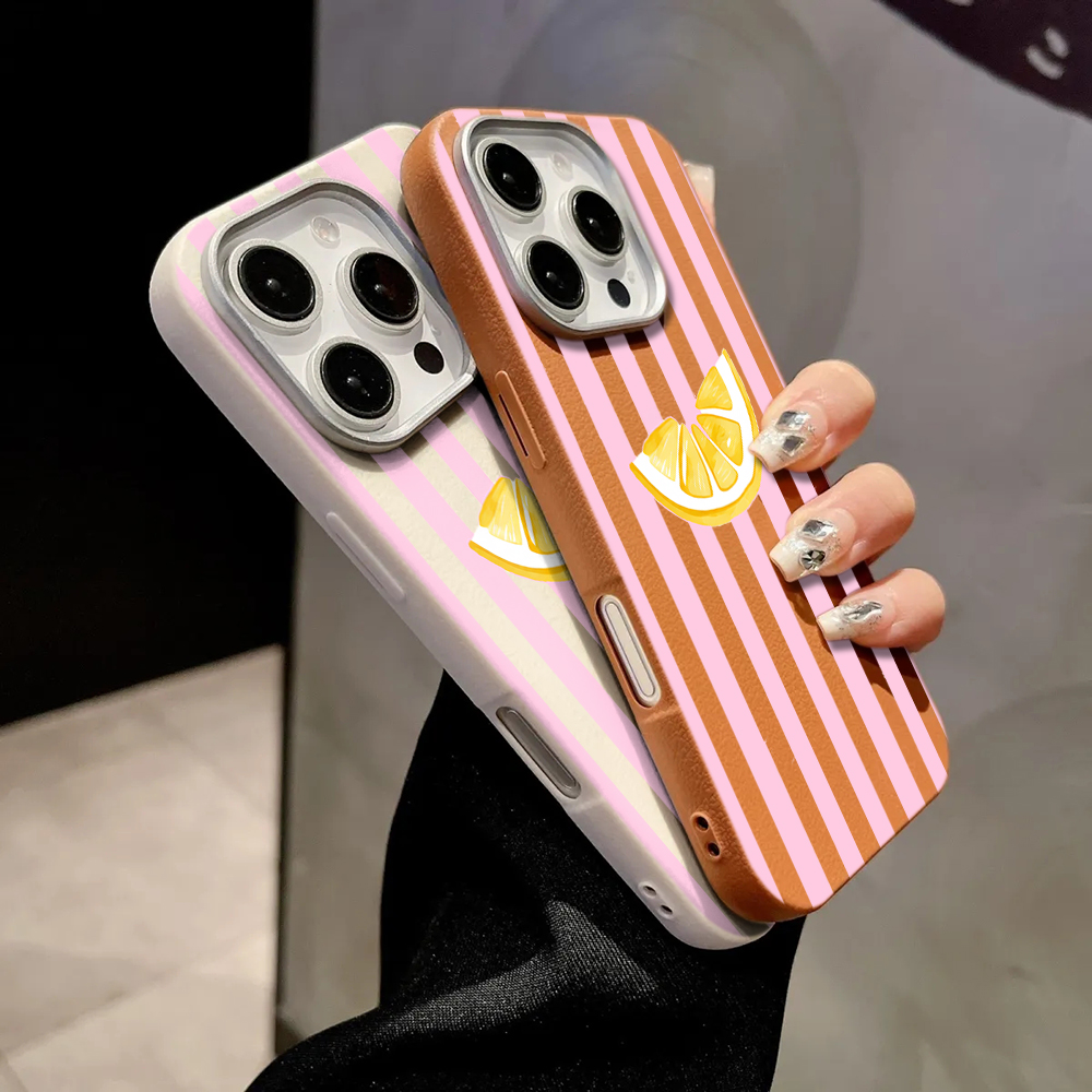 レモンピンクストライプ柄スマホケース Xiaomi Mi L - Phone Cases Pink のレビューと価格