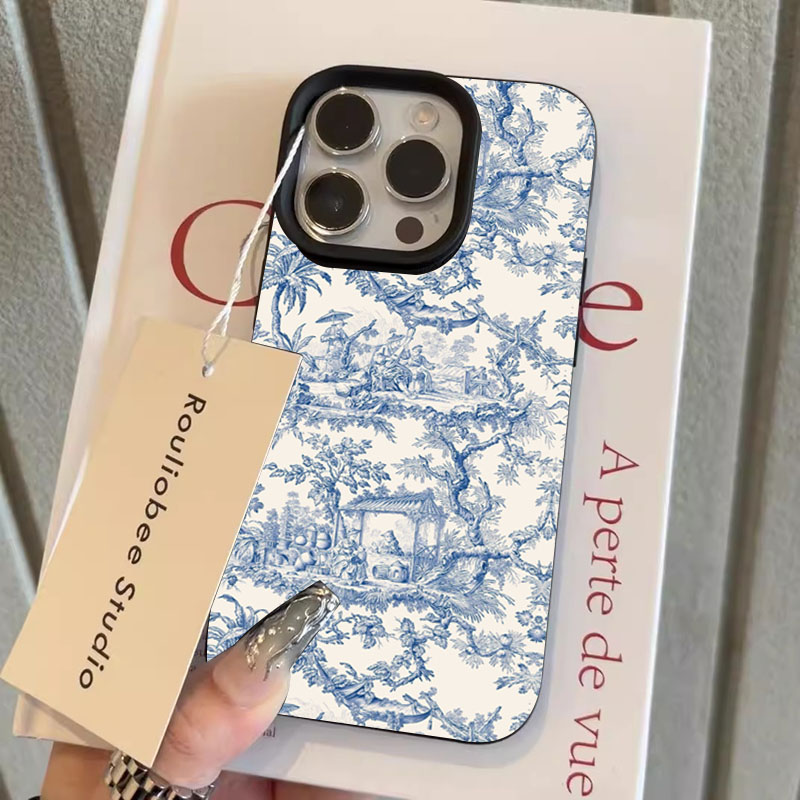 ファッションブルーホワイト磁器風スマホケース iPhone  - Phone Cases Trendy のレビューと価格