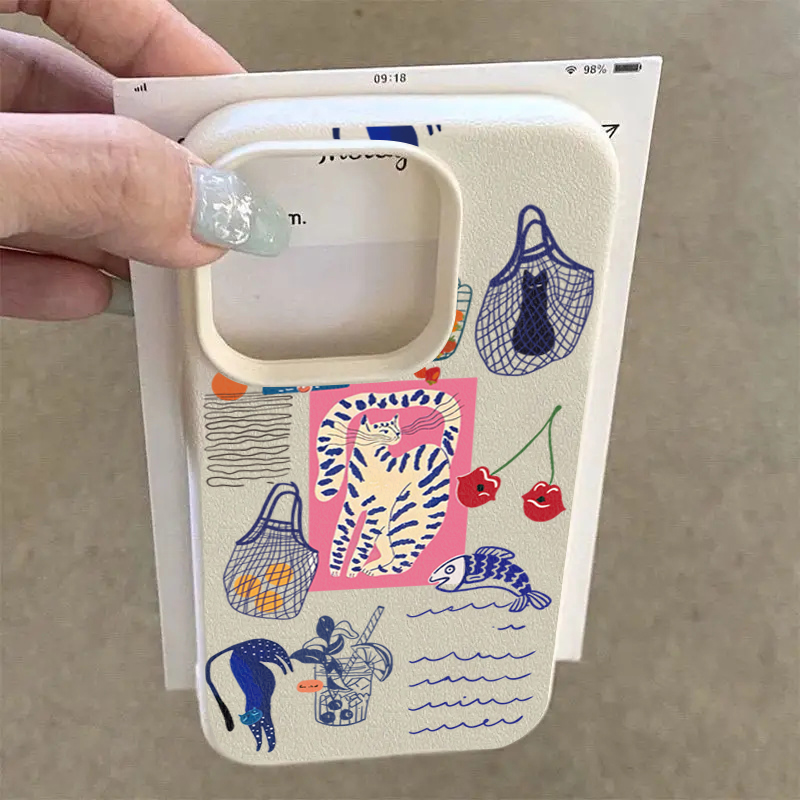 可愛いチェリーキャットプリントのiPhoneケース iPho - Phone Cases Store のレビューと価格