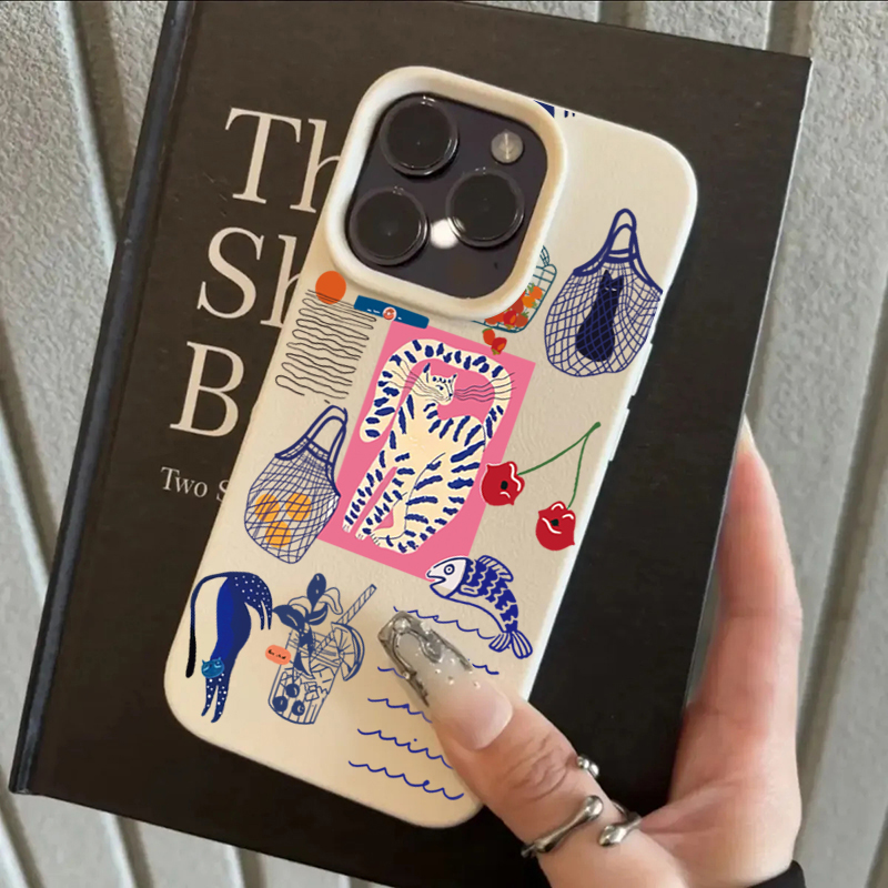 可愛いチェリーキャットプリントのiPhoneケース iPho - Phone Cases Store のレビューと価格