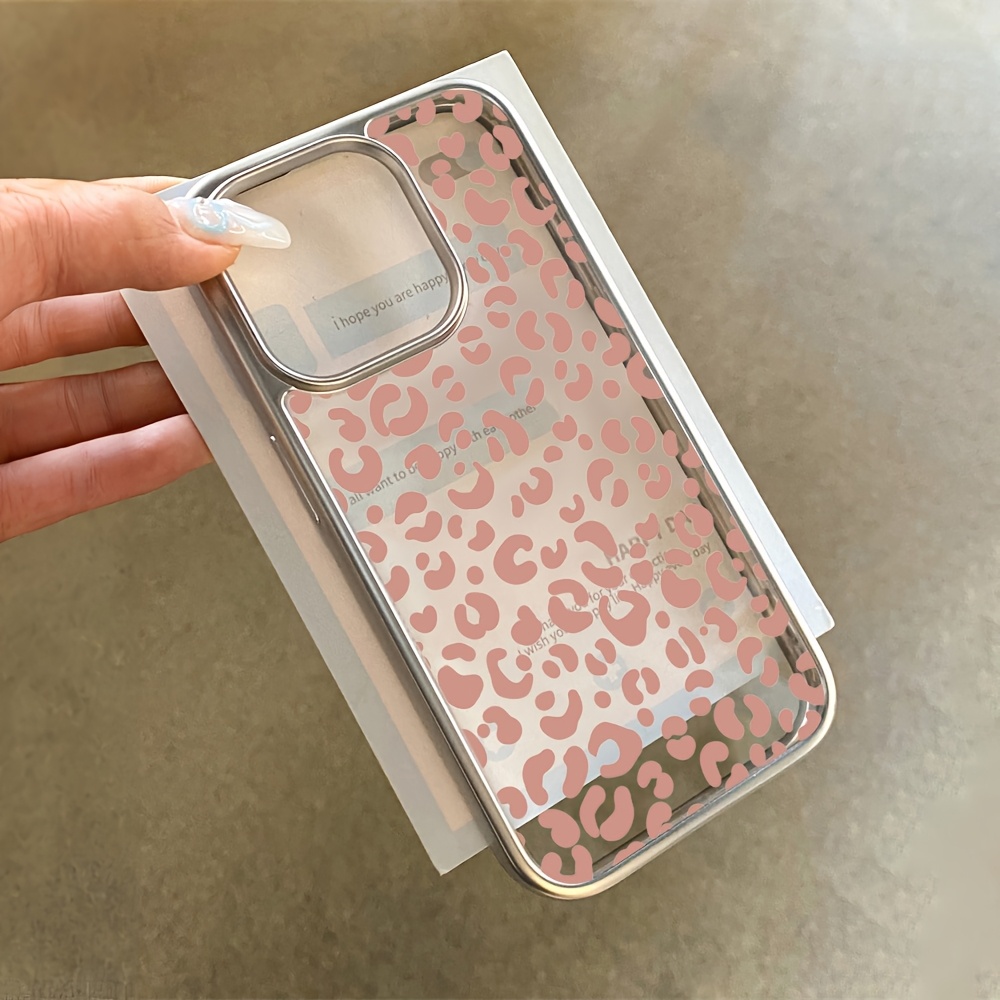 ピンクのレオパード柄電気メッキ透明スマホケース iPhone - Phone Cases Pink のレビューと価格
