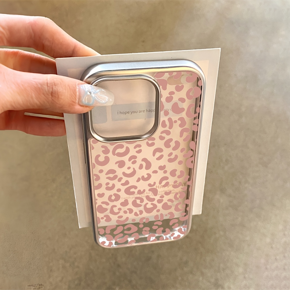 ピンクのレオパード柄電気メッキ透明スマホケース iPhone - Phone Cases Pink のレビューと価格