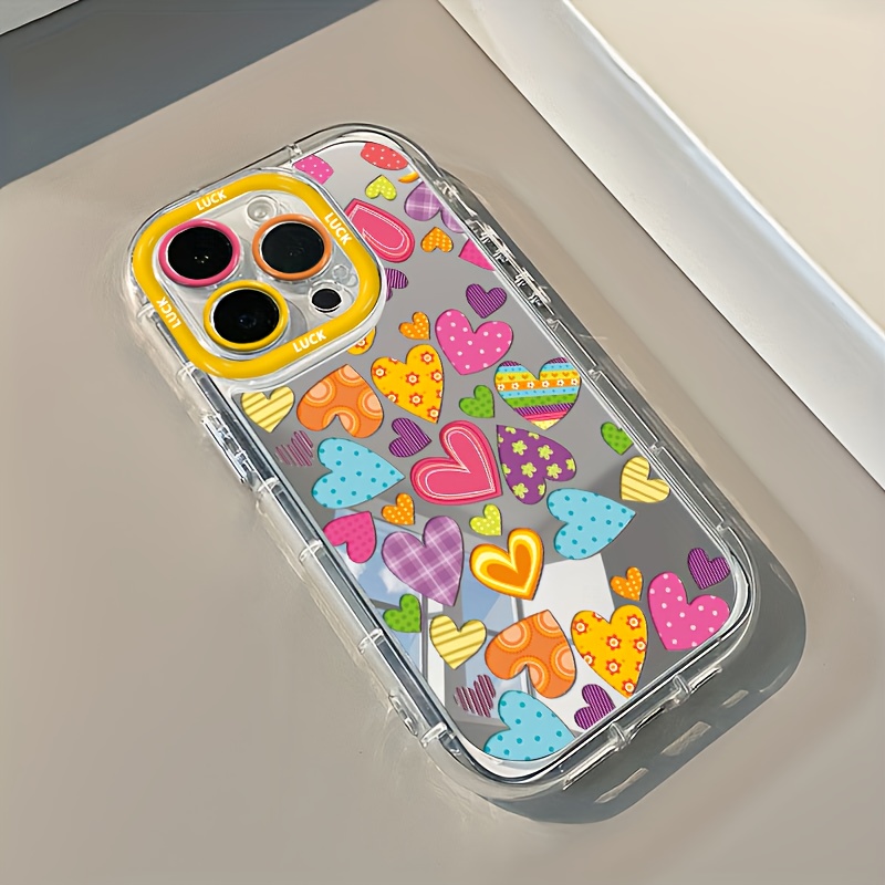 鮮やかなハート型メイクアップミラーデザインのiPhoneケー - Phone Cases Trendy のレビューと価格