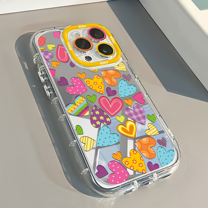 鮮やかなハート型メイクアップミラーデザインのiPhoneケー - Phone Cases Trendy のレビューと価格