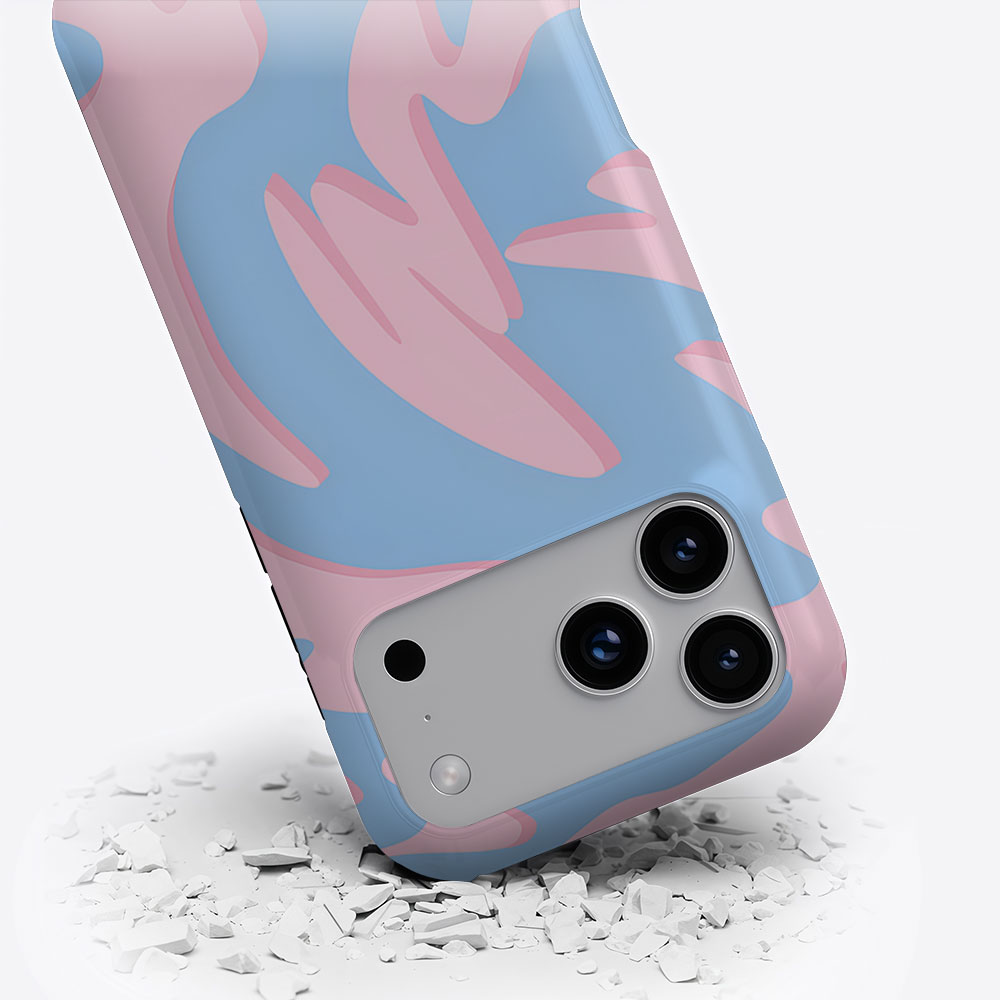 ピンクブルー迷彩柄マグネット式iPhoneケース（iPhon - Phone Cases Pink のレビューと価格