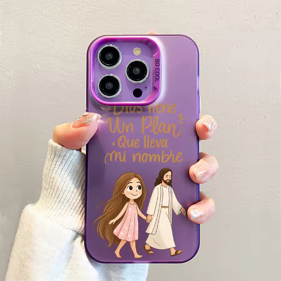 可愛い女の子が神とともに歩くマット仕上げのiPhoneケース - Phone Cases Girls のレビューと価格