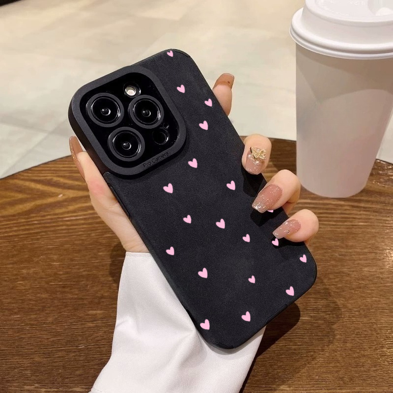 ファッションピンクハート柄スマホケース iPhone 15  - Phone Cases Trendy のレビューと価格