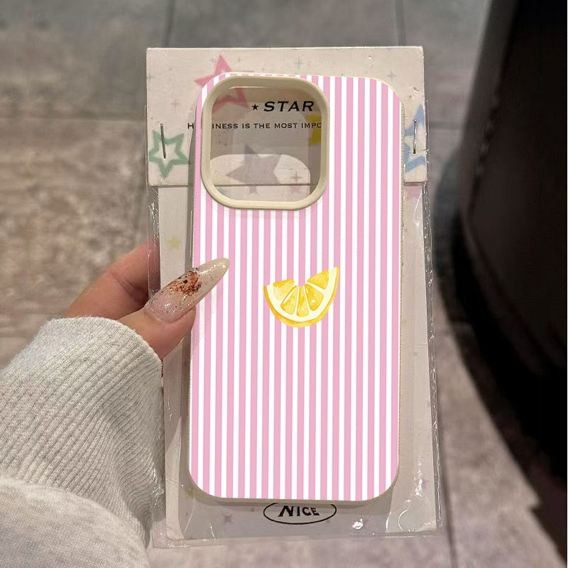オレンジピンクと白のストライプ柄スマホケース Samsung - Phone Cases Orange のレビューと価格
