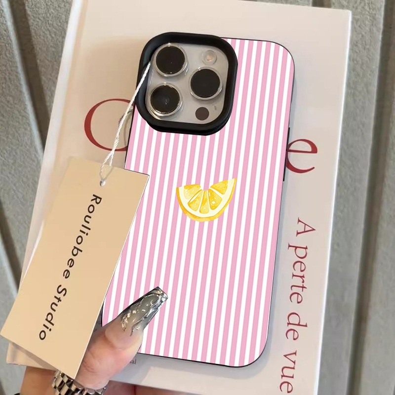 オレンジピンクと白のストライプ柄スマホケース Samsung - Phone Cases Orange のレビューと価格