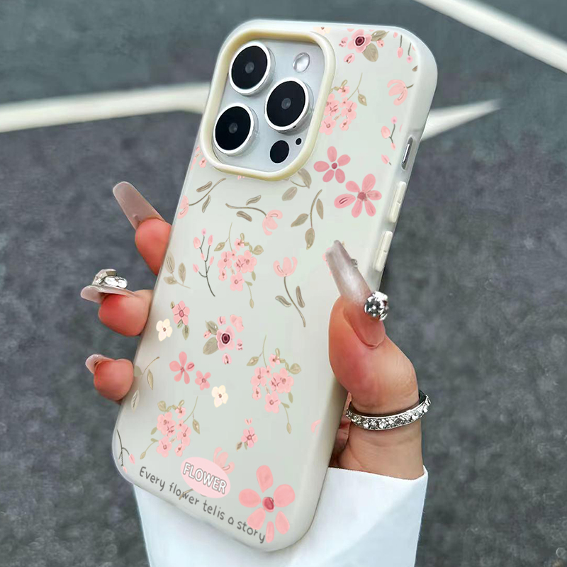 キュートで甘いピンクの花柄キャンディカラーのスマホケース、S - Phone Cases Pink のレビューと価格