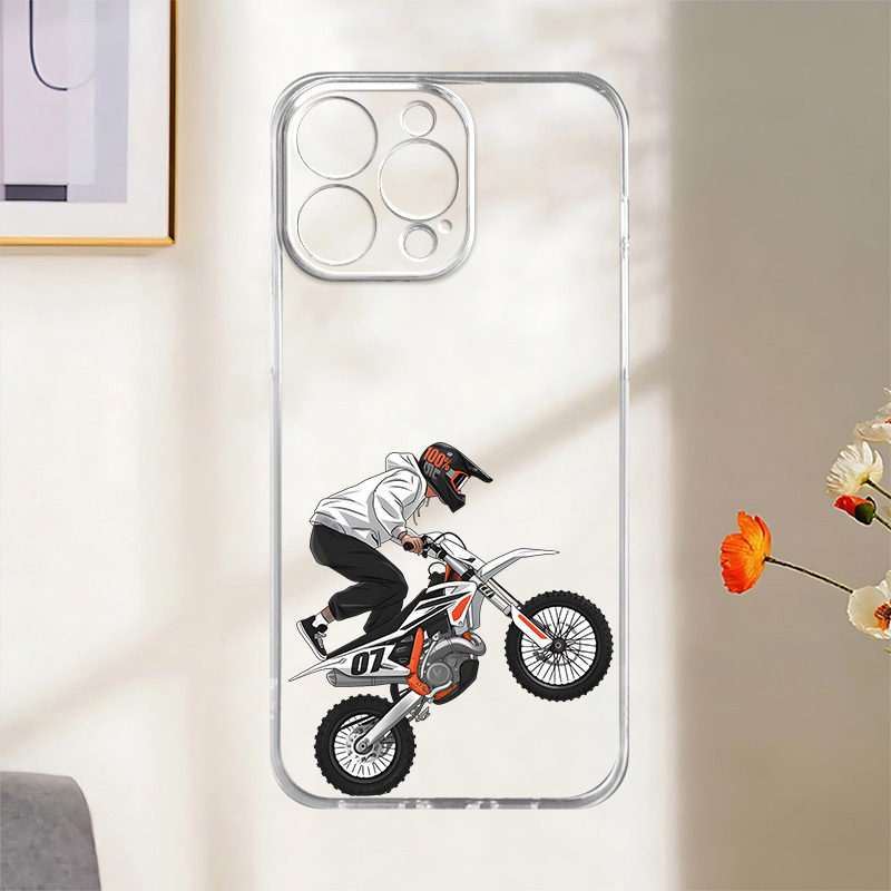 バイク少年柄透明スマホケース iPhone 16 15 14 - Phone Cases Vape のレビューと価格