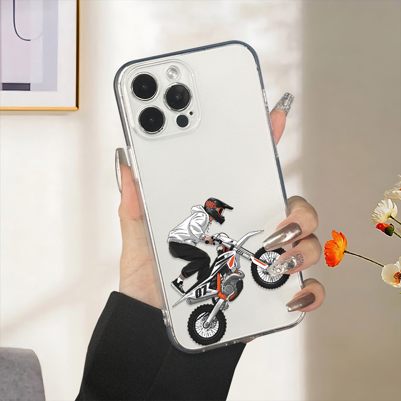 バイク少年柄透明スマホケース iPhone 16 15 14 - Phone Cases Vape のレビューと価格