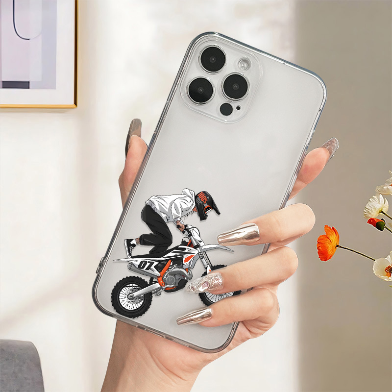 バイク少年柄透明スマホケース iPhone 16 15 14 - Phone Cases Vape のレビューと価格