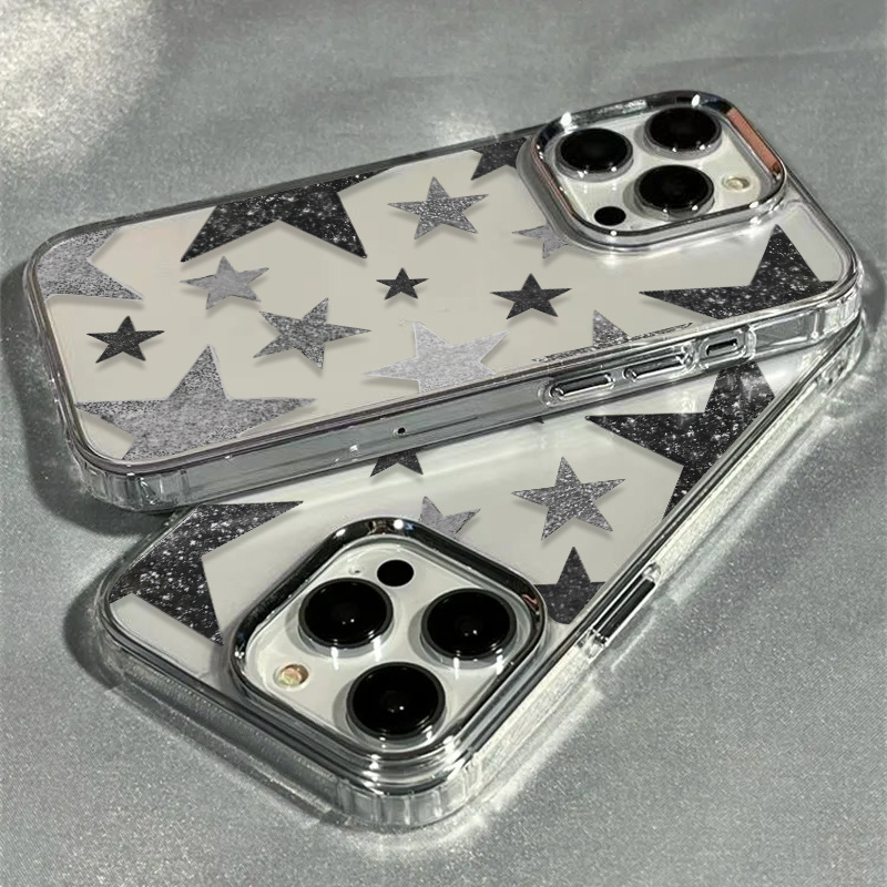 輝く星柄のトレンディな透明電話ケース Samsung Gal - Phone Cases Trendy のレビューと価格
