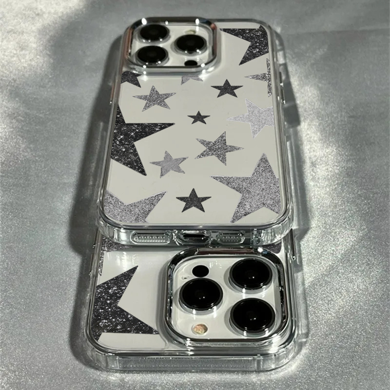 輝く星柄のトレンディな透明電話ケース Samsung Gal - Phone Cases Trendy のレビューと価格