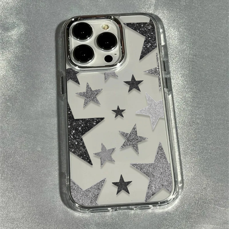 輝く星柄のトレンディな透明電話ケース Samsung Gal - Phone Cases Trendy のレビューと価格