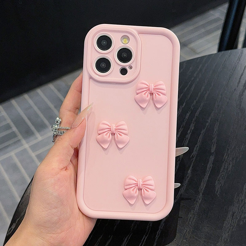 ピンクの蝶ネクタイ付きスマホケース iPhone 15 16 - Phone Cases Pink のレビューと価格