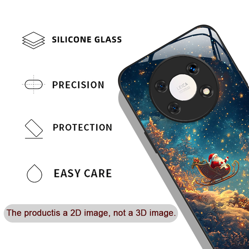 キュートなクリスマスサンタクロース柄強化ガラス製スマホケース - Phone Cases Honor のレビューと価格