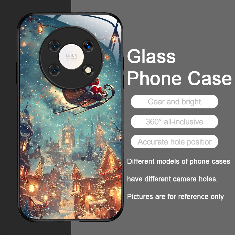 キュートなクリスマスサンタクロース柄強化ガラス製スマホケース - Phone Cases Honor のレビューと価格