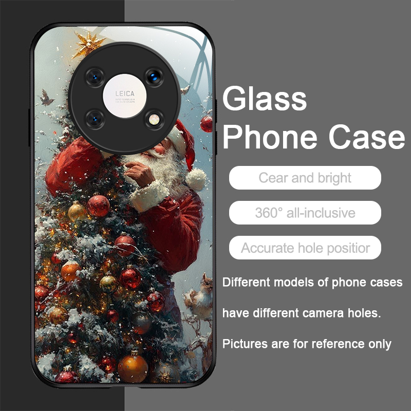 キュートなクリスマスサンタクロース柄強化ガラス製スマホケース - Phone Cases Honor のレビューと価格
