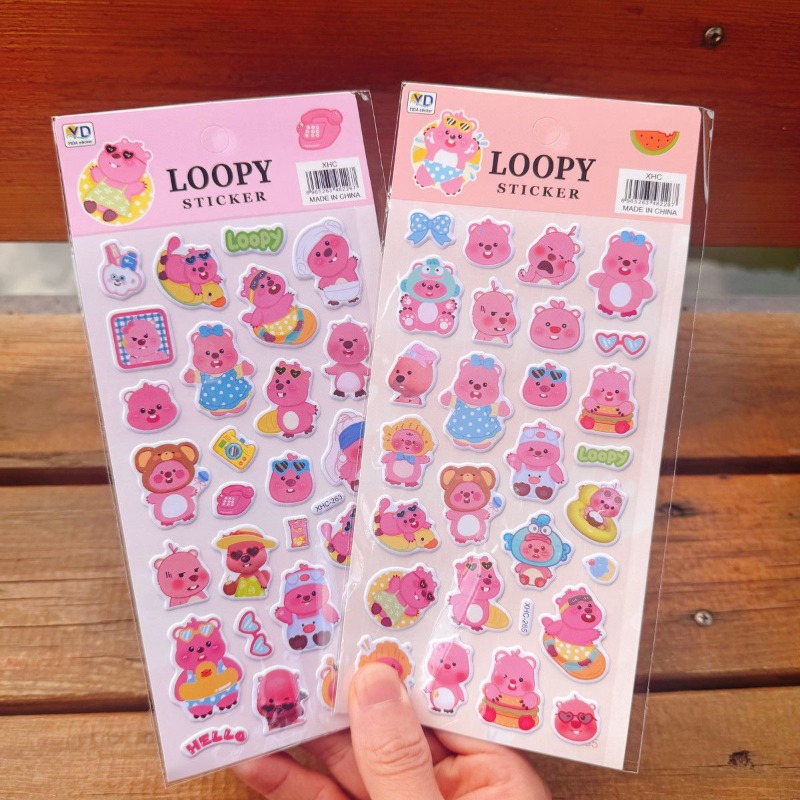 新しいポロロアニメのかわいいループ状3Dフォームステッカー、 - Phone Cases Loopy のレビューと価格